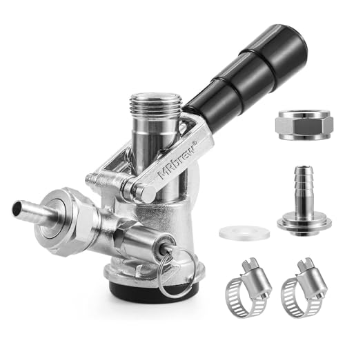D-System Keg Coupler with Brass Body, Stainless Probe, 55 PSI Valve for Commercial/Home Draft Beer