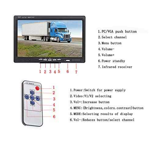 7 Inch Monitor HDMI - 1024x600 HD TFT LCD Screen Display AV VGA Input Built in Speaker for Raspberry Pi 3 Model B+ 3B CCTV Computer PC DVR Car