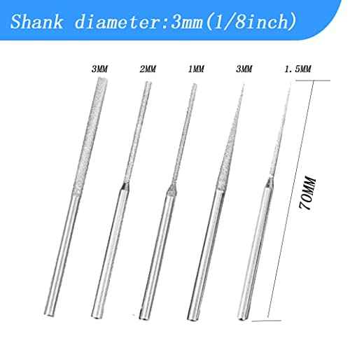 Luo ke 20 Pcs ?????????????? Mounted ???????? ????????????, 5 Different Shapes Diamond Drill Bit, 1/8 Inch Shank Diamond Grinding Tool for Dremel Rotary Tool
