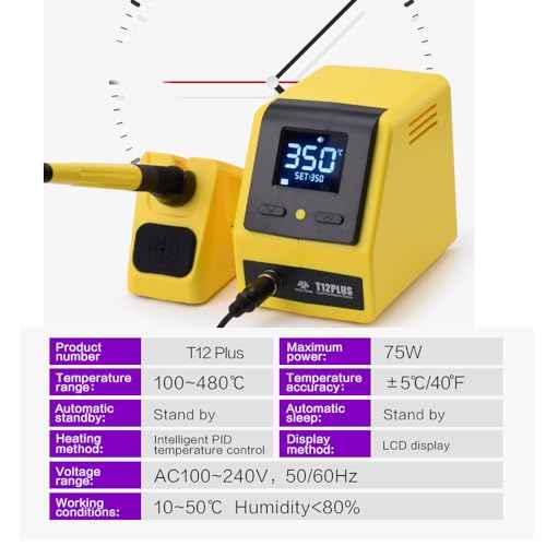 Soldering Station,Digital Display 75W Soldering Iron Kit with 3 Iron Head Tips+Tweezers+Absorbing tin strip£¬Precision Heat Control (212¡ÆF to 896¡ÆF)