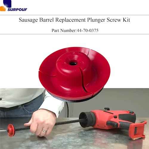 44-70-0375 20 oz Sausage Barrel Replacement Plunger Screw Kit Fits for Milwaukee Cordless Caulking 2441-20-(E34A) 2641-20-(D15A)
