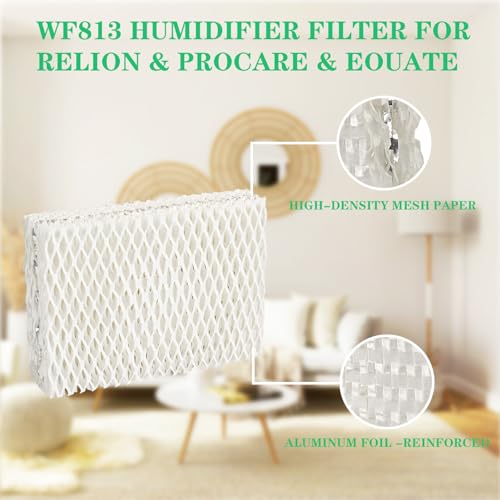 Kakofaci 6-Pack WF813 Humidifier Filters Replacement for Equate EQWF813 / RCM832N - White
