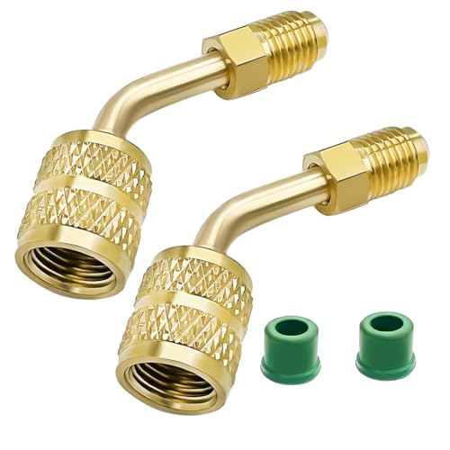 R410a Mini Split System Adapter 5/16 to 1/4 Inch SAE Quick Coupler - 2 Pack