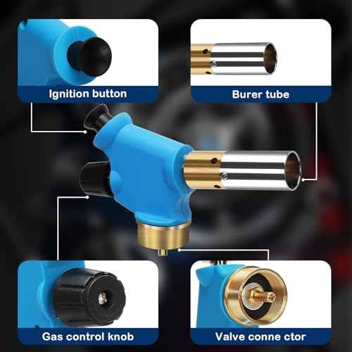 BLUEFIRE propane torch Handy Torch Head Push Button Trigger Start Nozzle Torch Fuel Propane MAPP MAP PRO Gas Cylinder blowtorch is suitable for welding Soldering Brazing Cooking Glass Beads DIY(torch)