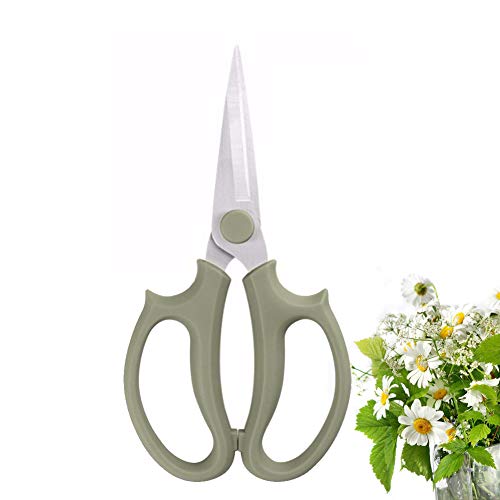 Leize Flower Scissors Grey Green Slender - Premium Stainless Steel Floral Shears for Pruning