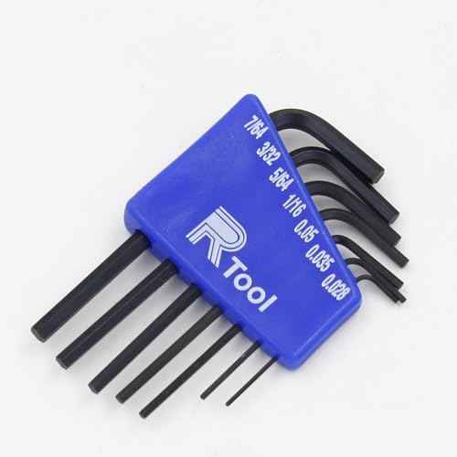 7pcs Mini Hex Key Allen Wrench Set (0.028"-7/64"), Small L Shaped Allen Key, Size 0.028", 0.035", 0.05", 1/16", 5/64", 3/32", 7/64" Micro Tool