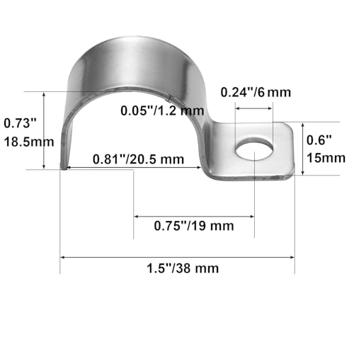 FamlTol 3/4" (20mm) Stainless Steel Pipe Clamps Heavy Duty Wire Mounting Brackets - 25 Pcs