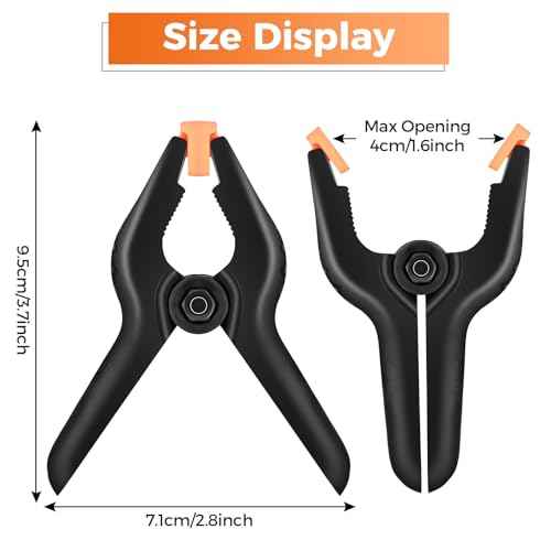 Heavy Duty Spring Clamps, 3.7 Inch Small Heavy Duty Clip with 1.6 Inch Jaw Opening, Non-Slip Handle, Strong Grip Clips for Woodworking, Photography, Crafting, and DIY Projects (12 pack)