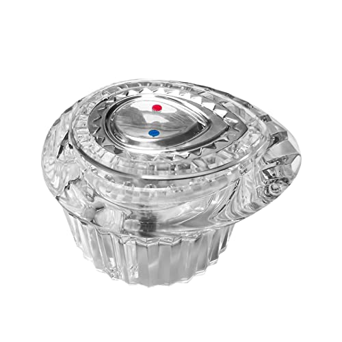 LOWCUS Chrome Replacement Knob Handle Kit for Moen Posi-Temp Tub & Shower, White & Chrome Insert