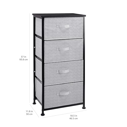 Amazon Basics Black Fabric 4-Drawer Closet Storage Organizer Unit
