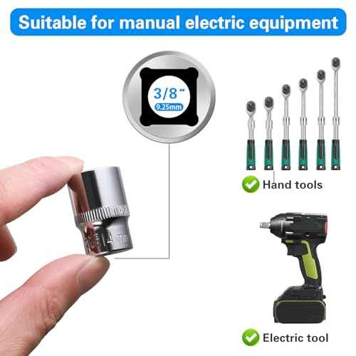 6-Piece 14mm Shallow Sockets, 3/8-Inch Drive, 6-Point, Corrosion Resistance, Compatible with Standard Ratchet Wrenches and Tools