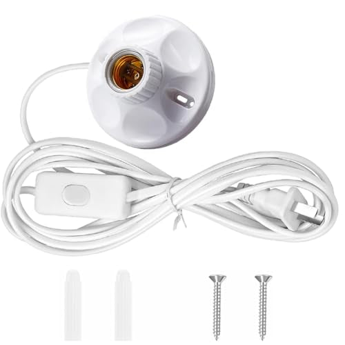 10ft E26/E27 Light Socket with On/Off Switch, Power Cord for Indoor & Outdoor Use
