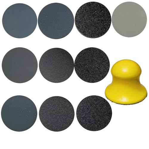 101 PCS Hand Sander Block kit - 3" Round Hand Sanding Blocks +100 PCS 3 Inch Hook and Loop discs Ideal For Wood Furniture Restoration Home Arts and Crafts