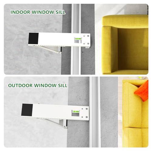 Fioracl Drilling Window Air Conditioner Support Bracket, Up to 85 lbs, Universal AC Unit Support with Bubble Level