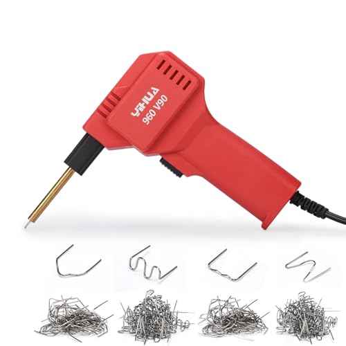 YIHUA 960-V90 High Power Plastic Welding Kit with LED Light, 200 Hot Staples for Car Bumper, Gas Tank, Plastic Crack Repair, Thicker Plastics