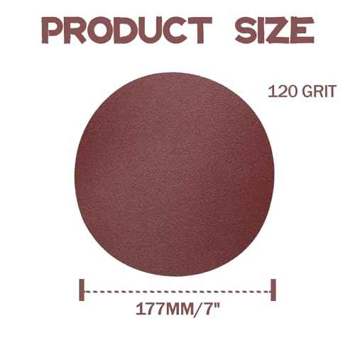 30 Pcs 7 Inch Sanding Disc Sandpaper, Hook-and-Loop Sanding Discs Sander Paper for Random Orbit Sander, 120 Grit