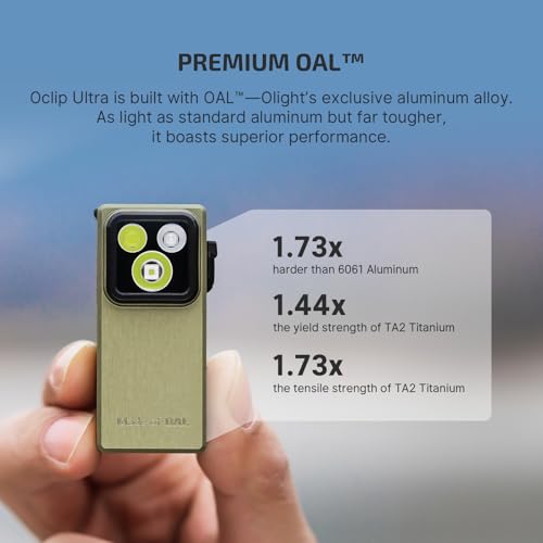 OLIGHT Oclip Ultra Rechargeable EDC Flashlight with UV Light - Olive Green
