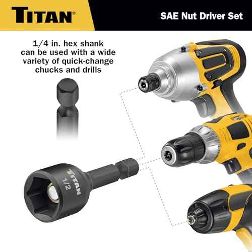 Titan 16298 9-Piece SAE Magnetic Nut Driver Set, Nut Setter Set