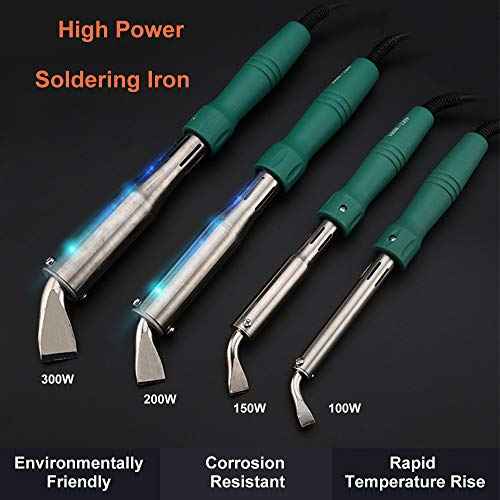 Soldering Iron Kit Electronics, 100W High-Power Welding Tool, Chrome Plated Steel Soldering Iron, Three Plugs