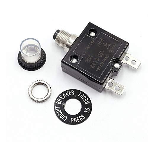 SMSEACE 15A Waterproof Electric Button Circuit Breaker L1 Series with Manual Reset