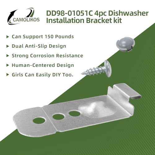 Camastikan DD98-01051C Dishwasher Installation Bracket Kit for Samsung DW80M/ DW80R