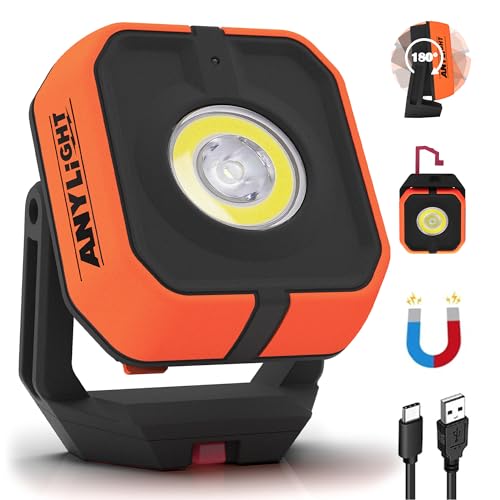 Anylight Orangey Magnetic Rechargeable Work Light with 4 Modes & 150° Rotation