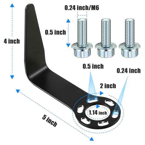889661M Steel L Shaped Rafter Hook Replacement with Bolt, Pneumatic Tool Rafter Hook Compatible with Hitachi Nail Gun NR83A5, NR83A5(S), NR83AA5, NV83A5, NR90AC5, NT65A5, NV75A5(Black,1 Set)