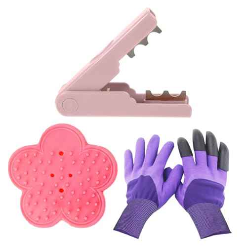 Rose Thorn Stripper Tool, 3 Pcs Thorn Remover for Roses Quick Flower Stem Leaf Cutter (Rose pink 3 Pcs)