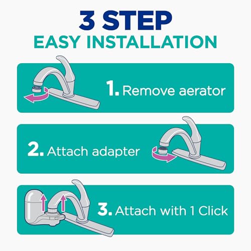 PUR Plus Faucet Mount Water Filter System - Lead-Reducing Filter, 1 Filter/Pack, Grey
