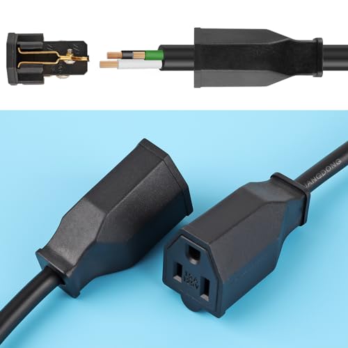 TENINYU 2-Pole 3-Wire Grounding Power Extension Cord Plugs 15A 125V 3-Pack