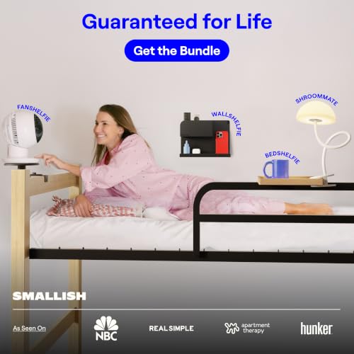 Smallish White Shroommate Dorm Bed Light Clip-On Night Lamp - Adjustable & Multi-Color