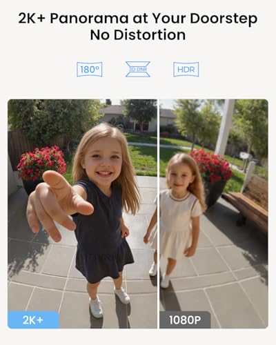 REOLINK Black WiFi Video Doorbell 2K Wired Camera with 4:3 Wide View & Chime
