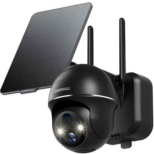 ZUMIMALL Solar Security Cameras Wireless Outdoor, 360¡Æ View Outdoor Camera Wireless Solar Powered,2.4G WiFi£¬2K/3MP Color Night Vision,2-Way Talk, PIR Motion Alert, Cloud Storage, Work with Alexa