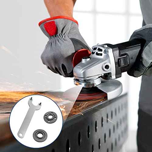 Grinder Angle Wrench with 4-Pack 5/8-11 Spanner Metal Lock Nut, Compatible with Dewalt Milwaukee Makita 193465-4 Bosch Black & Decker Ryobi 4.5" 5" 5/8-11