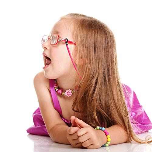 SKYCOOOOL 24 PCS Kids Glasses Strap Rainbow Unicorn Adjuster Anti-slip Silicone Eyeglass Straps Glasses Retainer Cute Decorations For Girls