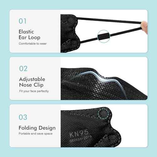 LEMENT KN95 Face Masks,50 Pack Breathable Cup Dust Disposable Masks For Adult,Teenager