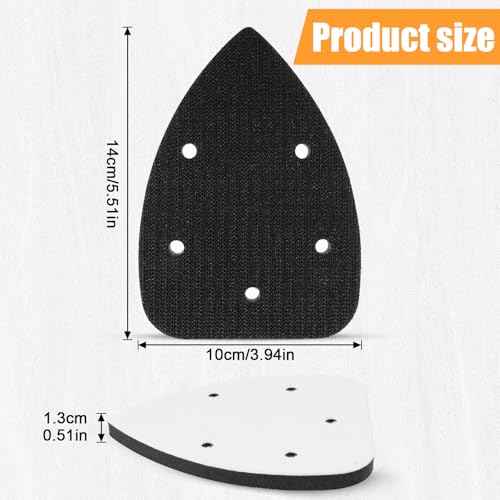 3 Pack Mouse Sander Pads Foam Sanding Pads Detail Sander Pads with 5 Holes Mouse Sander Sandpaper Backing Pad for Sander Accessories Replacement Flexibility & Balancing Sanding Pressure