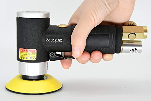ZHONG AN 3-Inch Mini Air Orbital Sander Dual Action Polisher for Auto Body Black