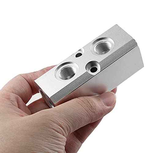 2 Way Pneumatic Manifold Air Distribution Block, Compressed Air Manifold Pneumatic Block, Air Coupler Fast Connector for Compressor, Silver