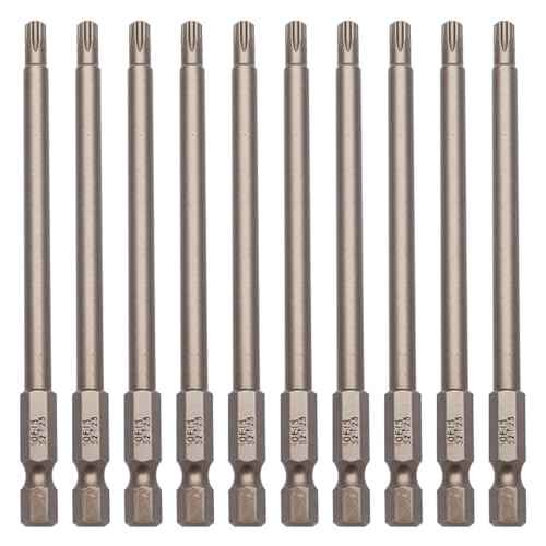 T25 Security Torx Bits Tamper Proof Star Screwdriver Bit Set 4 Inch Long, S2 Steel Magnetic Impact Driver Torque Drill Bits Torx Head 1/4 Inch Hex Shank for Automotive, Electronics, DIY Repairs