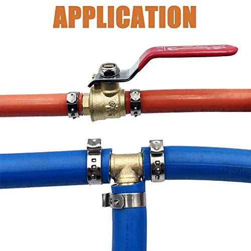 15pcs 3/4 Inch Stainless Steel PEX Cinch Clamps, Crimp Rings Pinch Clamps for PEX Tubing Pipe Fitting Connections, Pack of 15