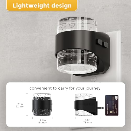 L LOHAS LED Night Light 2 Pack Black Bubble Wall Plug-In with 3 CCT & Brightness Levels