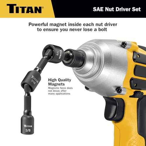 Titan 16298 9-Piece SAE Magnetic Nut Driver Set, Nut Setter Set