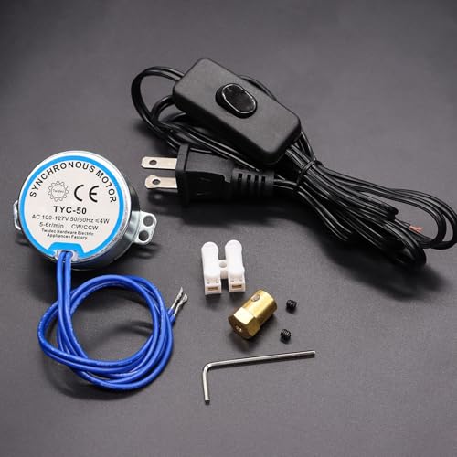 Twidec Synchronous Turntable Motor 5-6RPM 50/60Hz 4W for Cup Turner, 1 Set