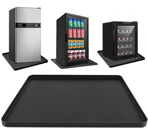Punhard 19.7x19.7 in Silicone Drip Tray Mat for Mini Fridges, Black