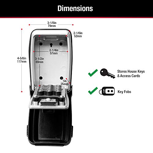 Master Lock Wall Mount Key Lock Box with Combination, 5-Key Capacity, Outdoor Safe