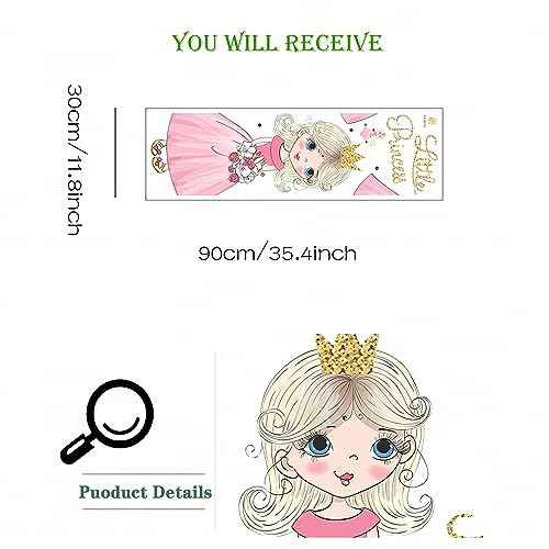 Lovely Pink Little Girl Princess Wall Stickers, sacinora Cartoon Wall Decals Removable Vinyl for Nursery Kids Baby Living Room Bedroom Children's Room Playroom Art Decorations