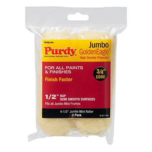 Purdy 140624023 Jumbo Mini Golden Eagle Roller Replacements, 2-Pack, 4-1/2 inch x 1/2 inch nap