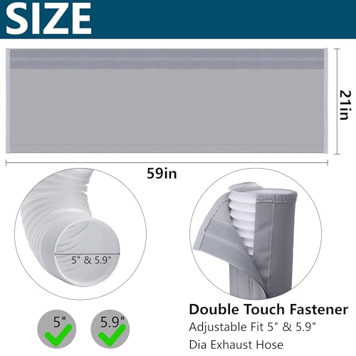 1 Pcs Portable Air Conditioner Hose Cover Wrap Insulation Sleeve - 58 Inch Universal Fit