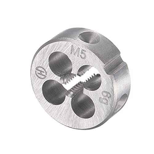 uxcell M5 x 0.8mm Metric Tap and Die Set, Machine Thread Screw Tap with Round Threading Die, Tap & Die Kit for Nut Screw Bolt Thread Repair